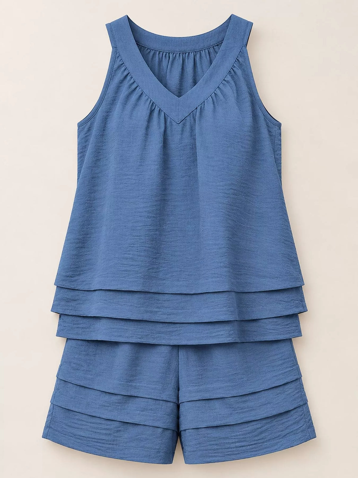 V-neck sleeveless outfit set, product view