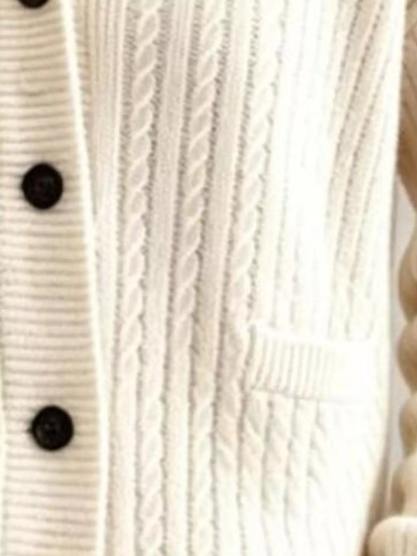 Trendsi Full Size Shawl Collar Cable Knit Cardigan Plus Size -