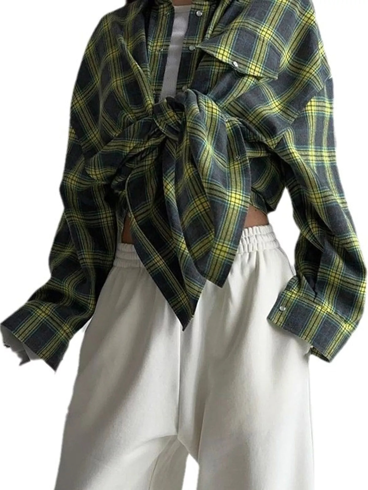 Dark Green plaid button up shirt