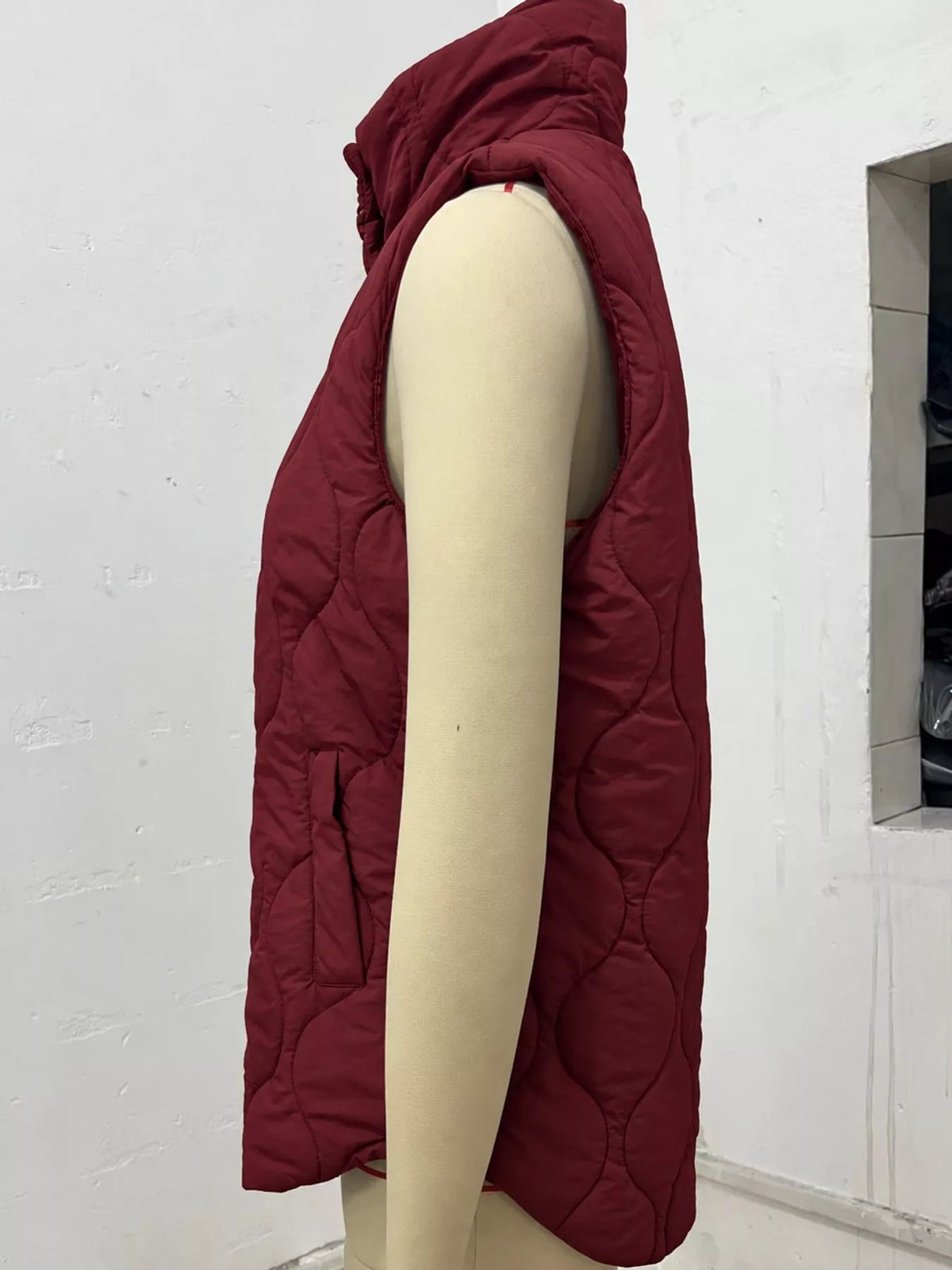 Quilted Snap-Front Vest — side view