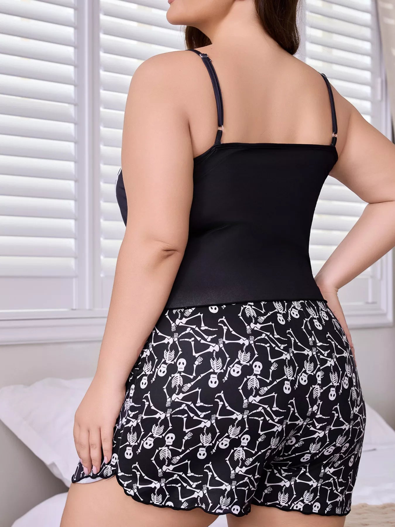 Trendsi Plus Size Skeleton Print Cami Lounge Set -