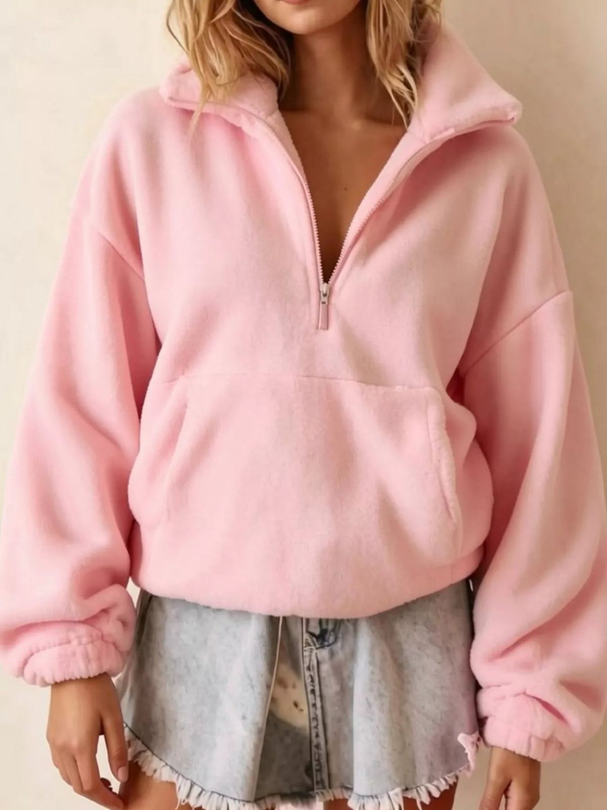 Half-Zip Fleece Sweatshirt — front view