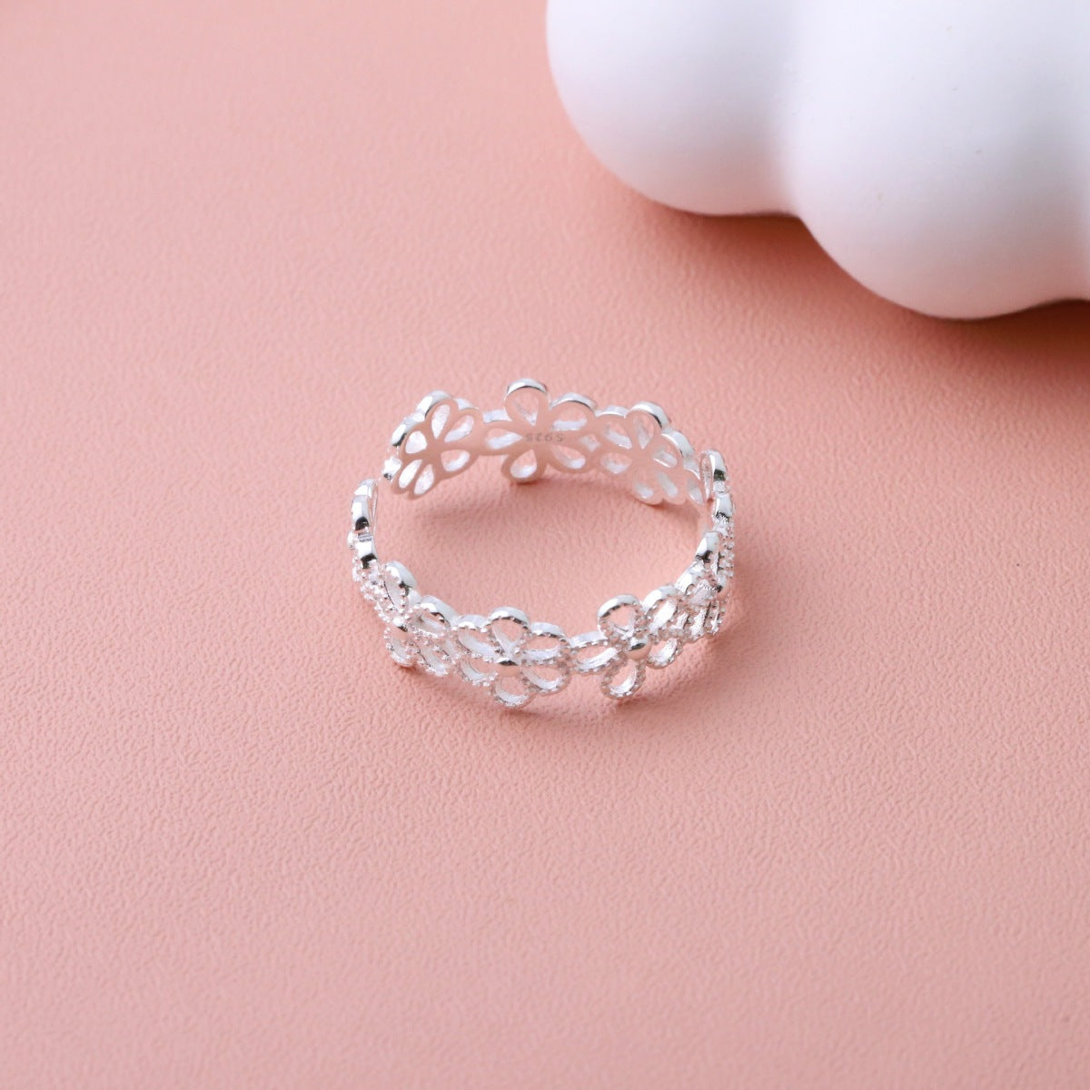 Trendsi Floral Adjustable Open Ring -