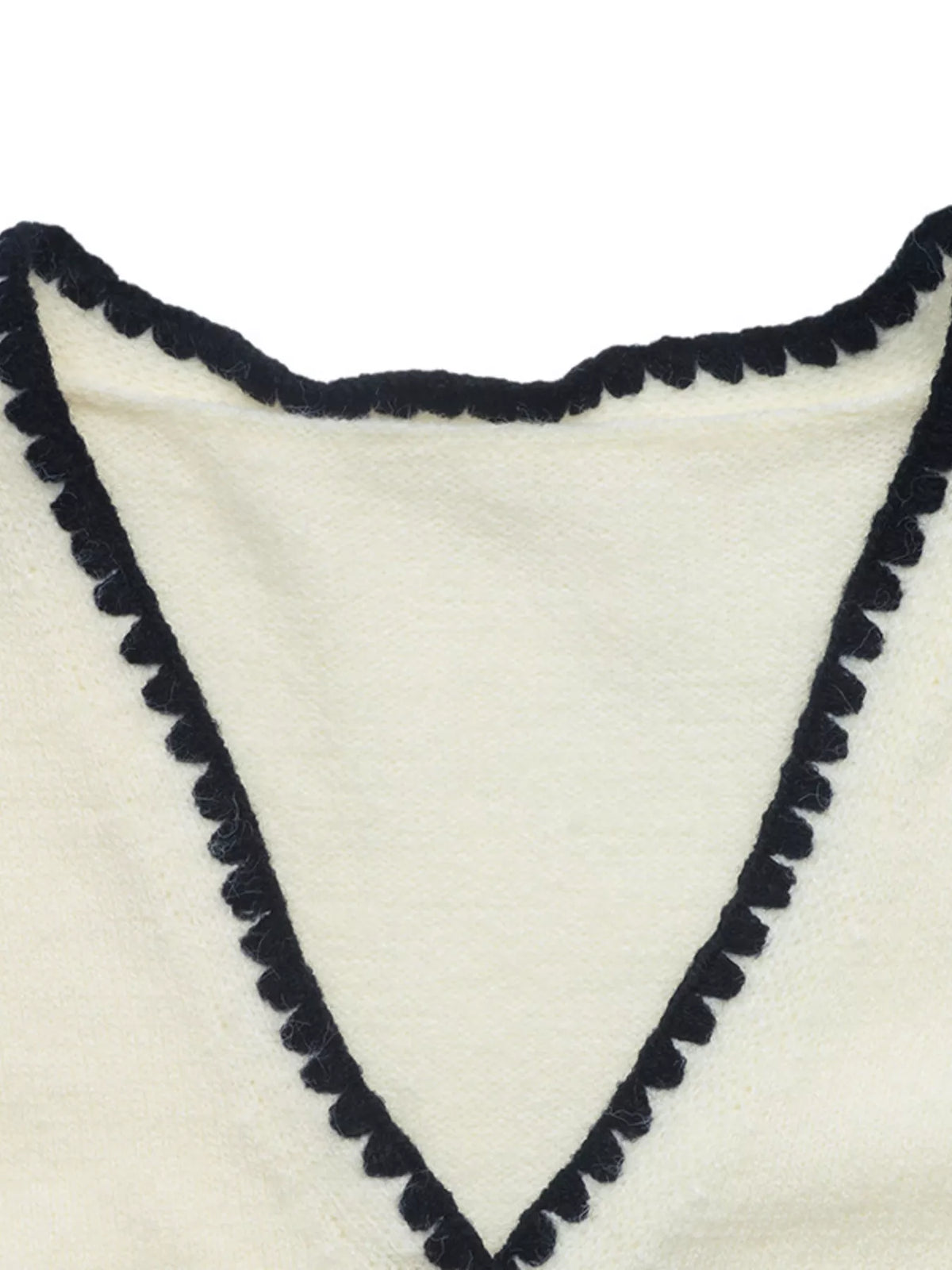 Trendsi Contrast Trim V-Neck Button-Down Cardigan -
