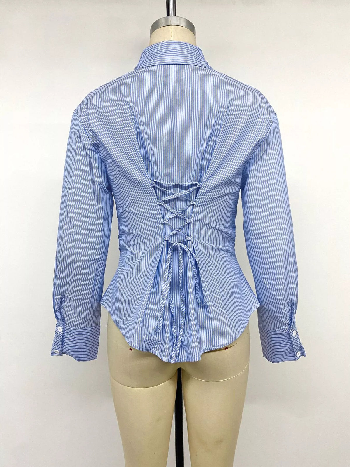 Trendsi Striped Slim-Fit Button-Down Shirt -