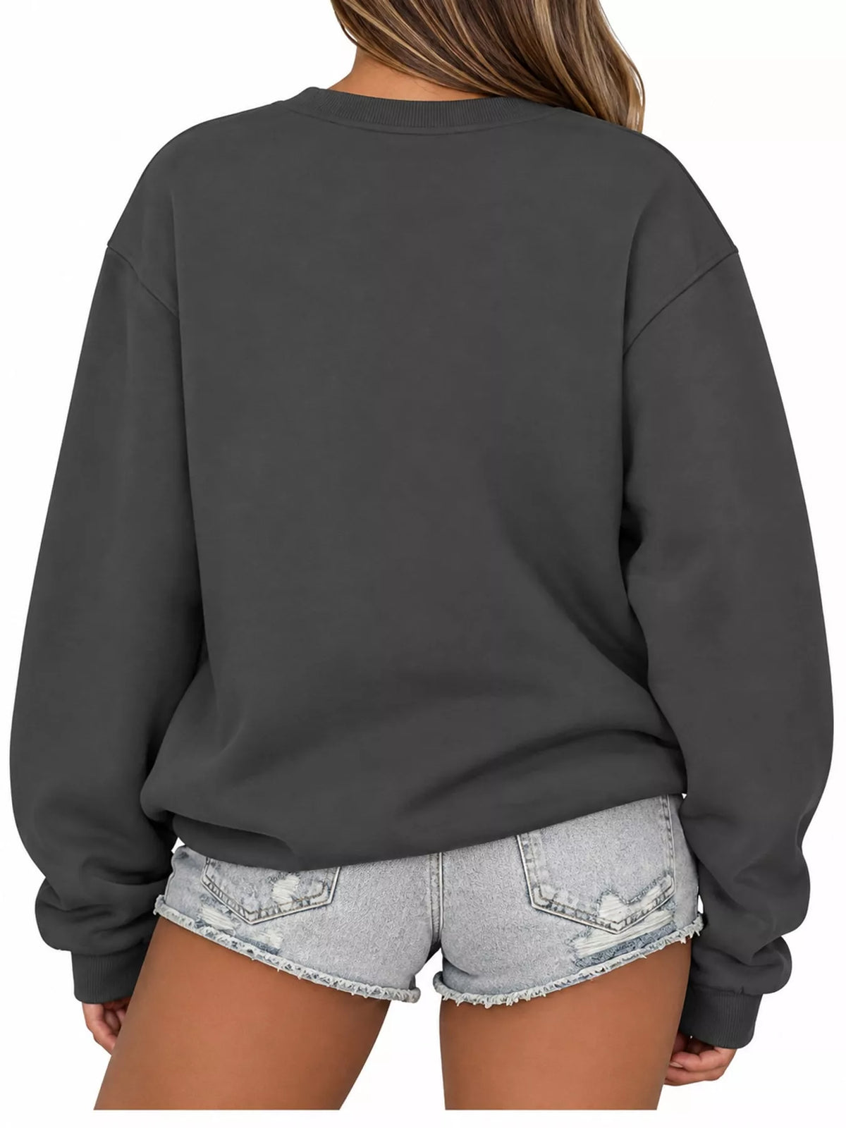 Pullover sweatshirt, charcoal back