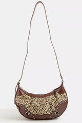 Trendsi Fame Spotted Leopard Print Half Moon Shoulder Bag -