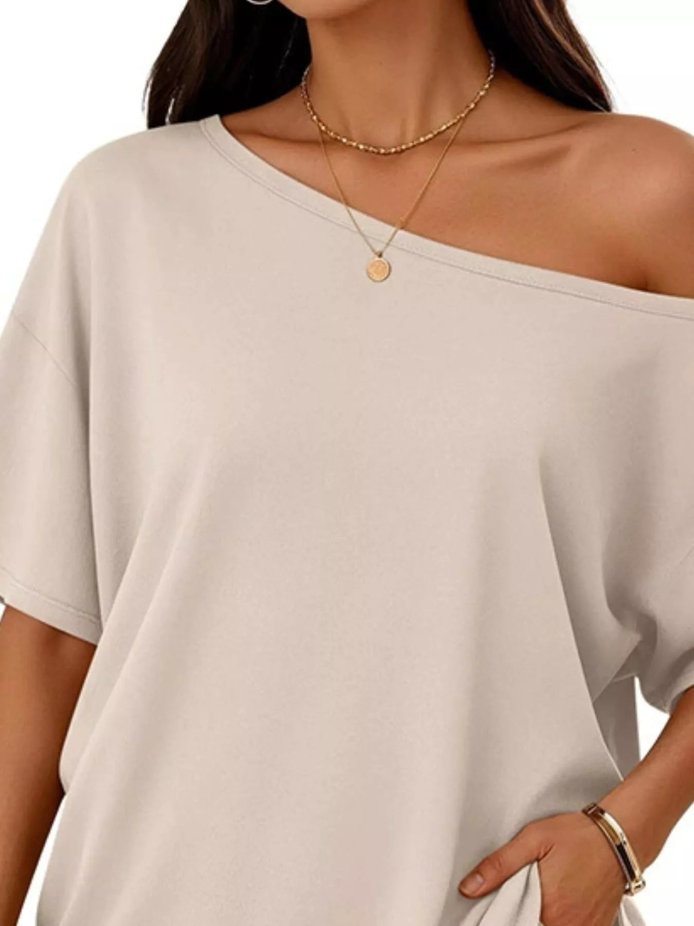Trendsi One-Shoulder Short Sleeve Top and Shorts Set -