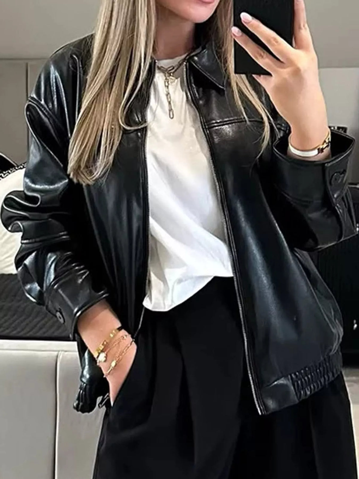 Black zip-up jacket