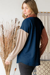 Trendsi Heimish Full Size Color Block Button Down Shirt - Shirts