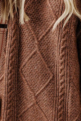 Trendsi Cable-Knit Round Neck Sweater Dress -