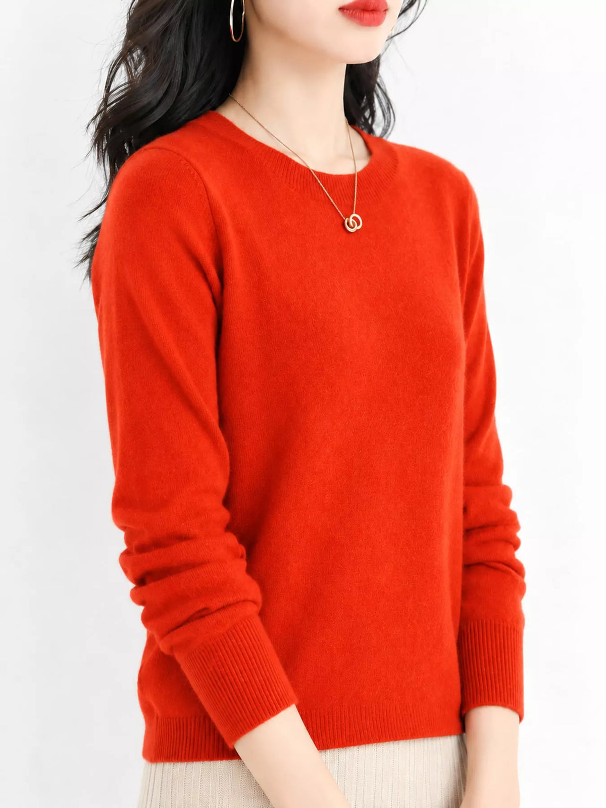 Crew Neck Long Sleeve Sweater — side view