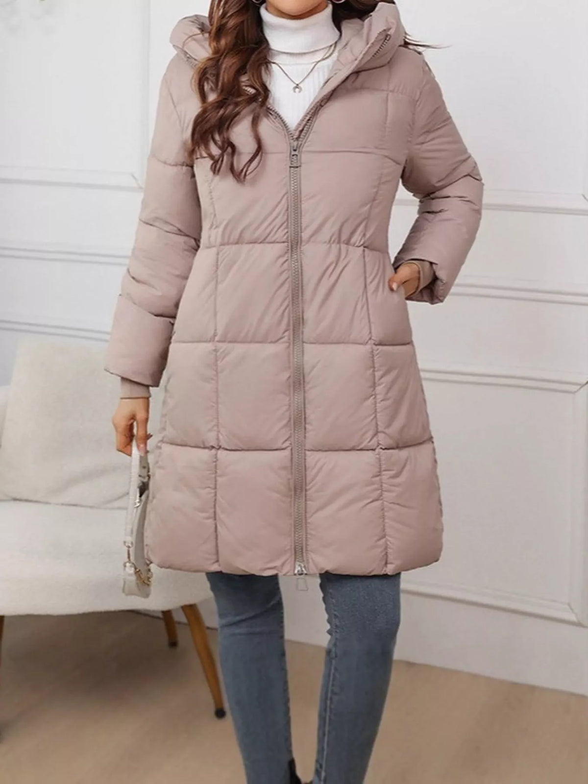 Khaki long-sleeve coat