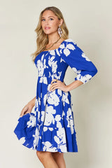 Trendsi Double Take Full Size Floral Ruffle Hem Smocked Dress with Pockets -