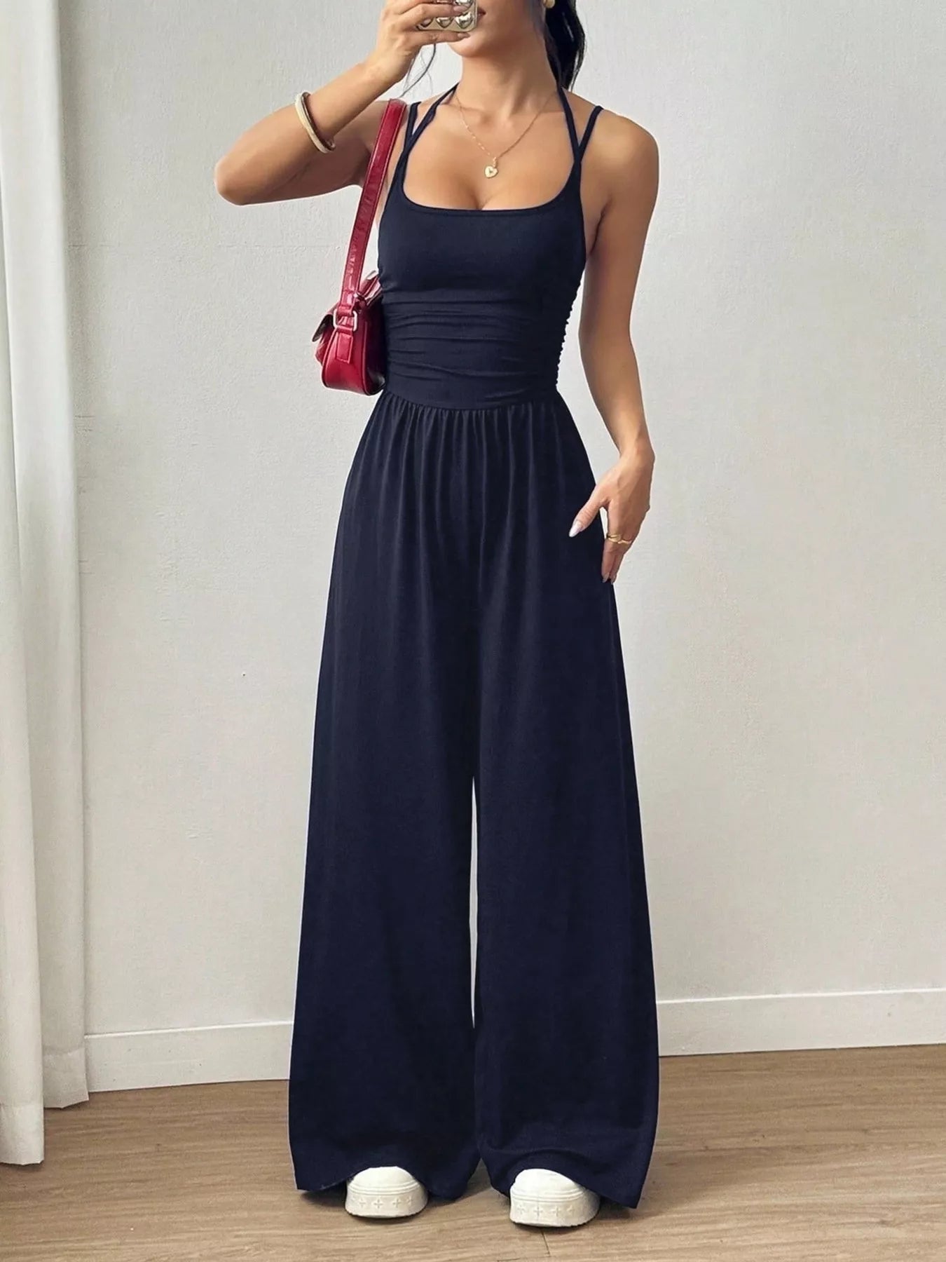 Trendsi Spaghetti Strap Wide-Leg Jumpsuit -