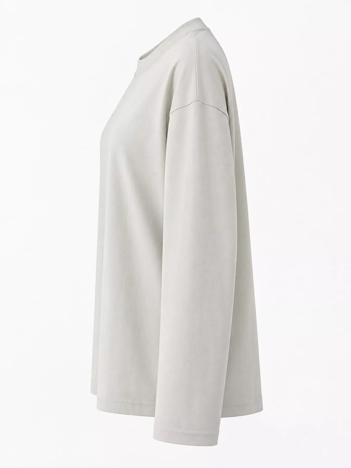 Solid Long-Sleeve Crew Neck T-Shirt — side view