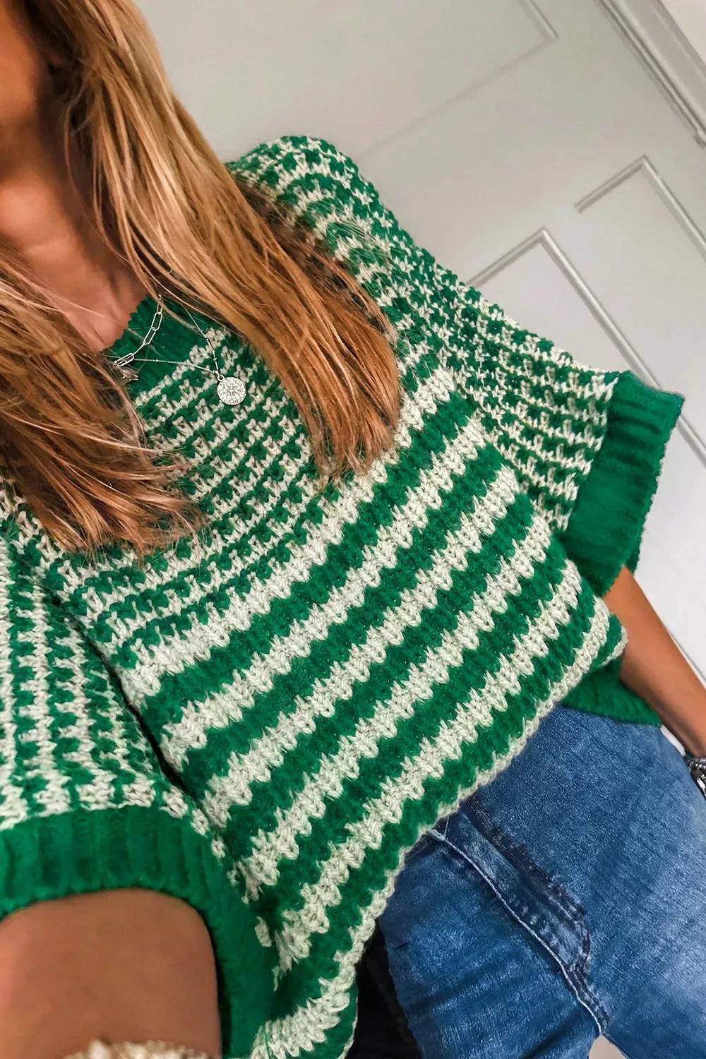 Trendsi Striped Textured Knit Sweater -