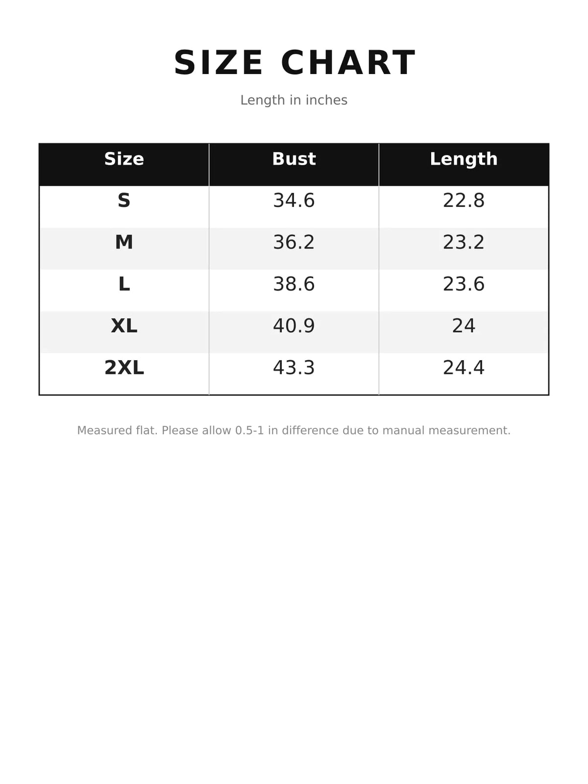 Size chart for slim-fit faux leather button-down vest