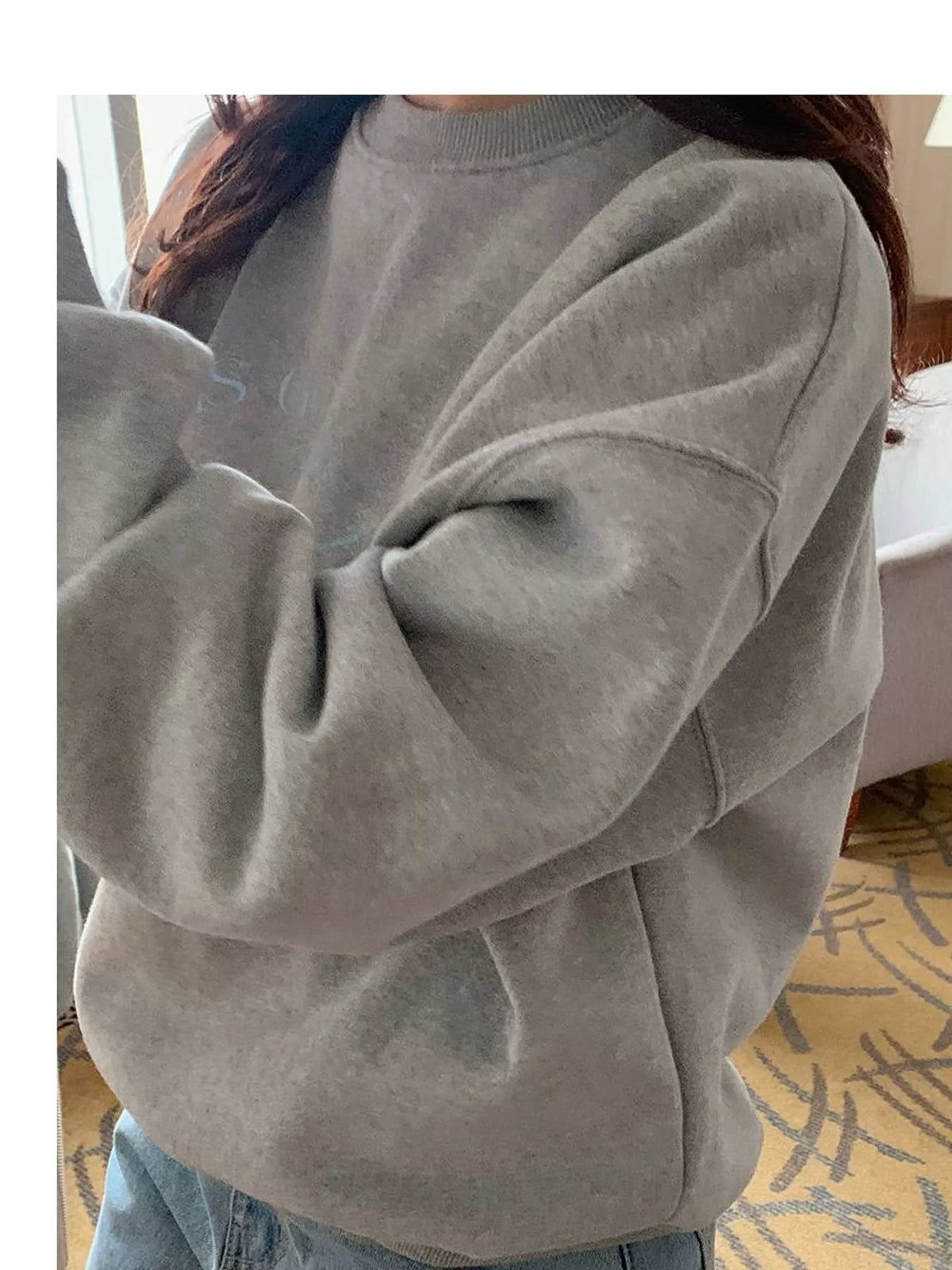 Oversized Graphic Crewneck Sweatshirt — side view
