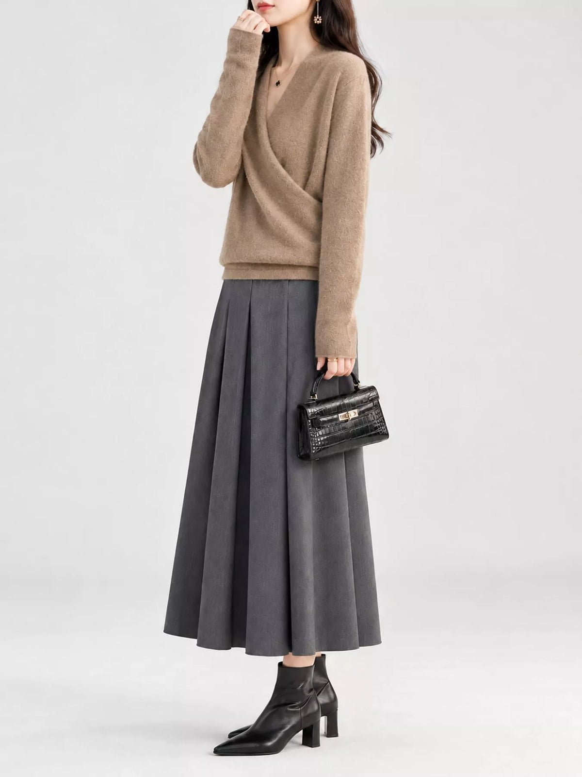 Surplice Long Sleeve Sweater — side view