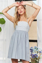 Trendsi ADORA Sleeveless Mix Babydoll Dress -