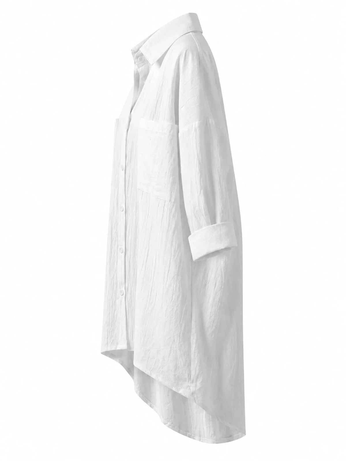 Cotton chest-pocket shirt, white side