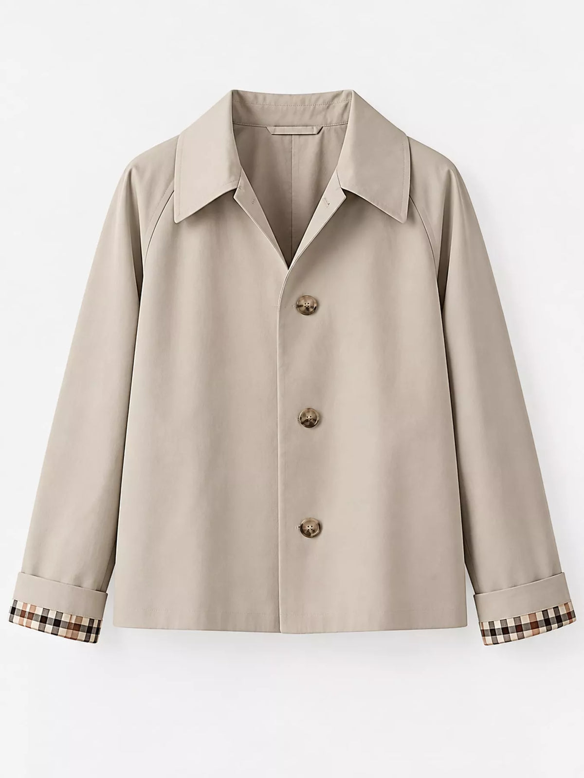 Cropped trench jacket, beige hanging front