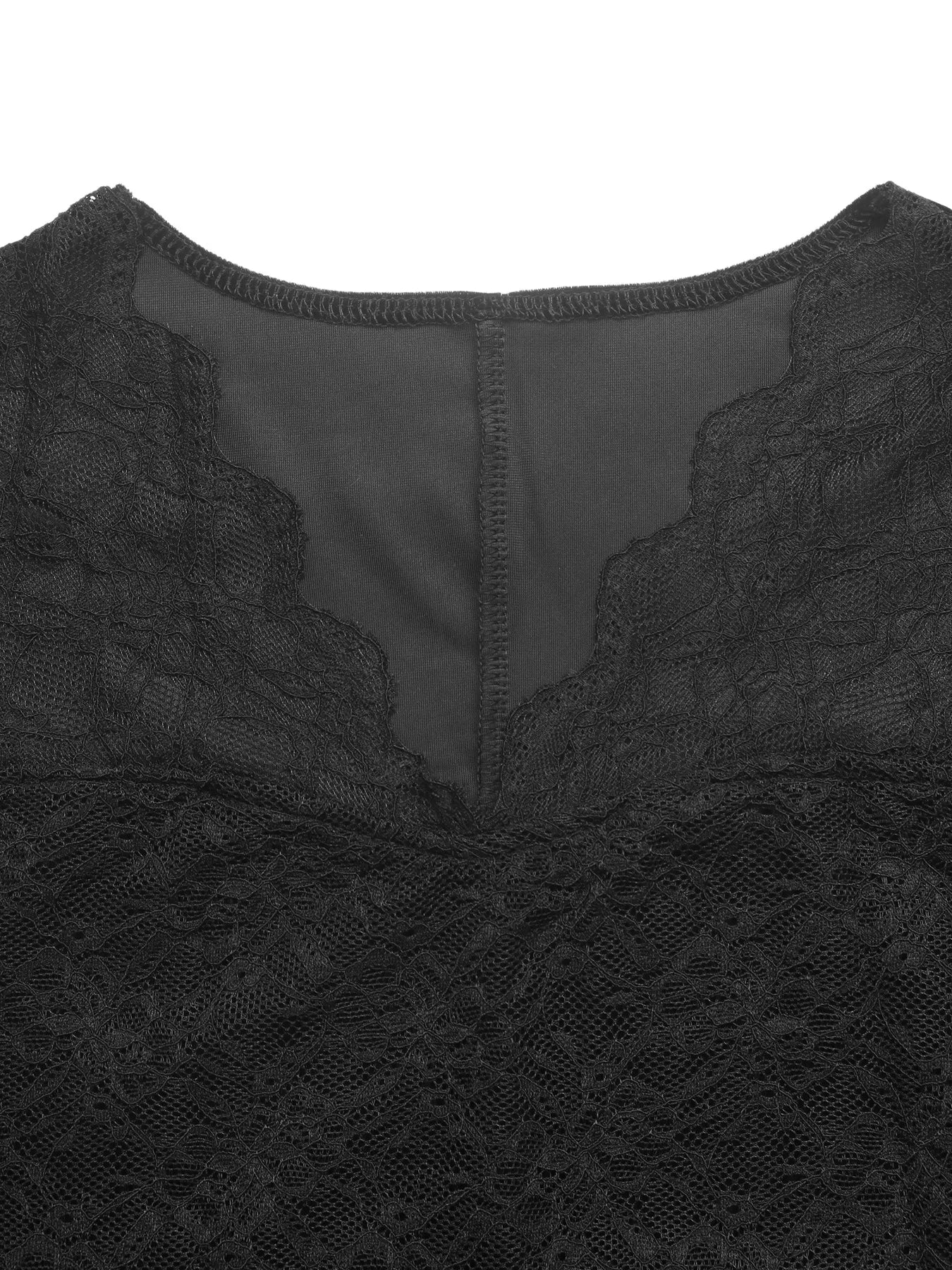 Trendsi Elegant Lace and Velvet Midi Dress -