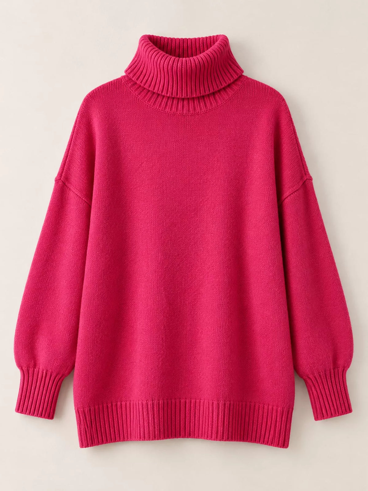 Oversized Turtleneck Pullover Sweater — garment front