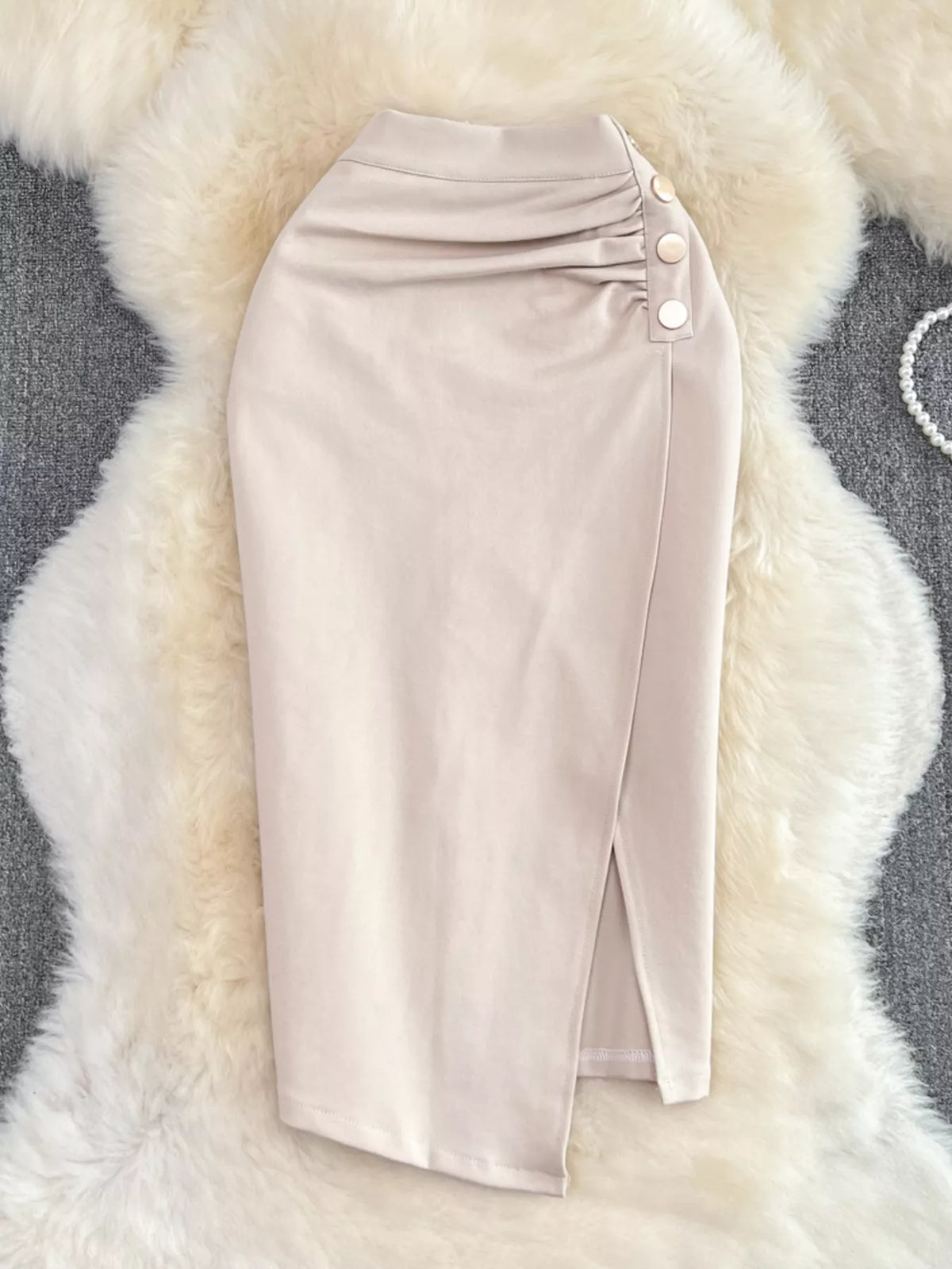 Trendsi Ruched Slit Skirt -
