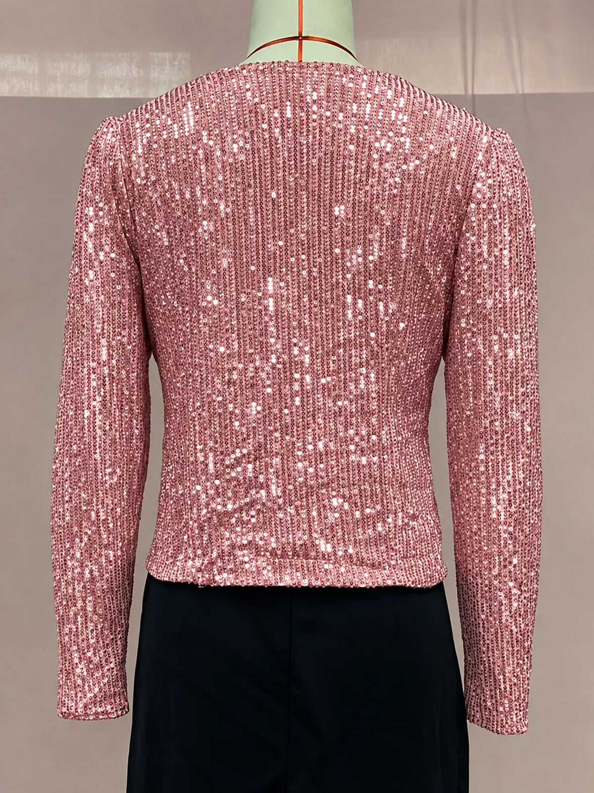 Sequin Long Sleeve Jacket — back view
