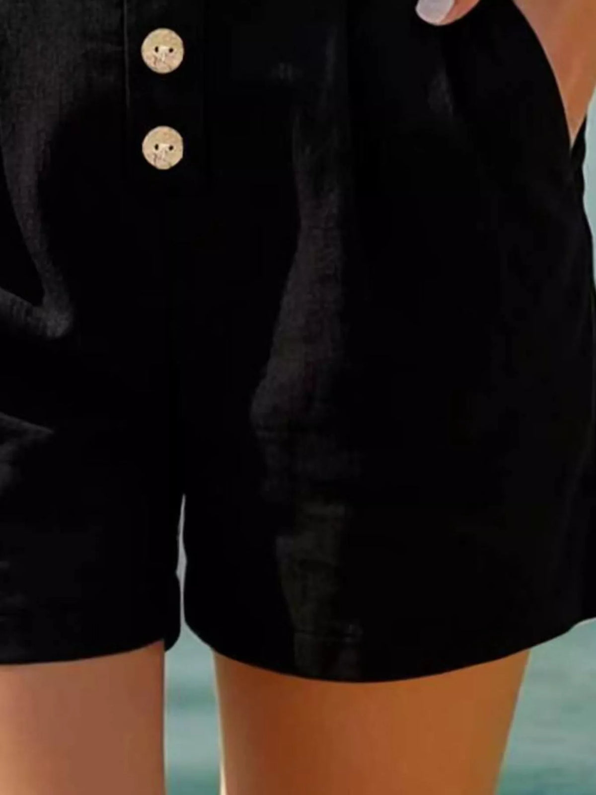 Trendsi Button Fly High Waist Shorts -