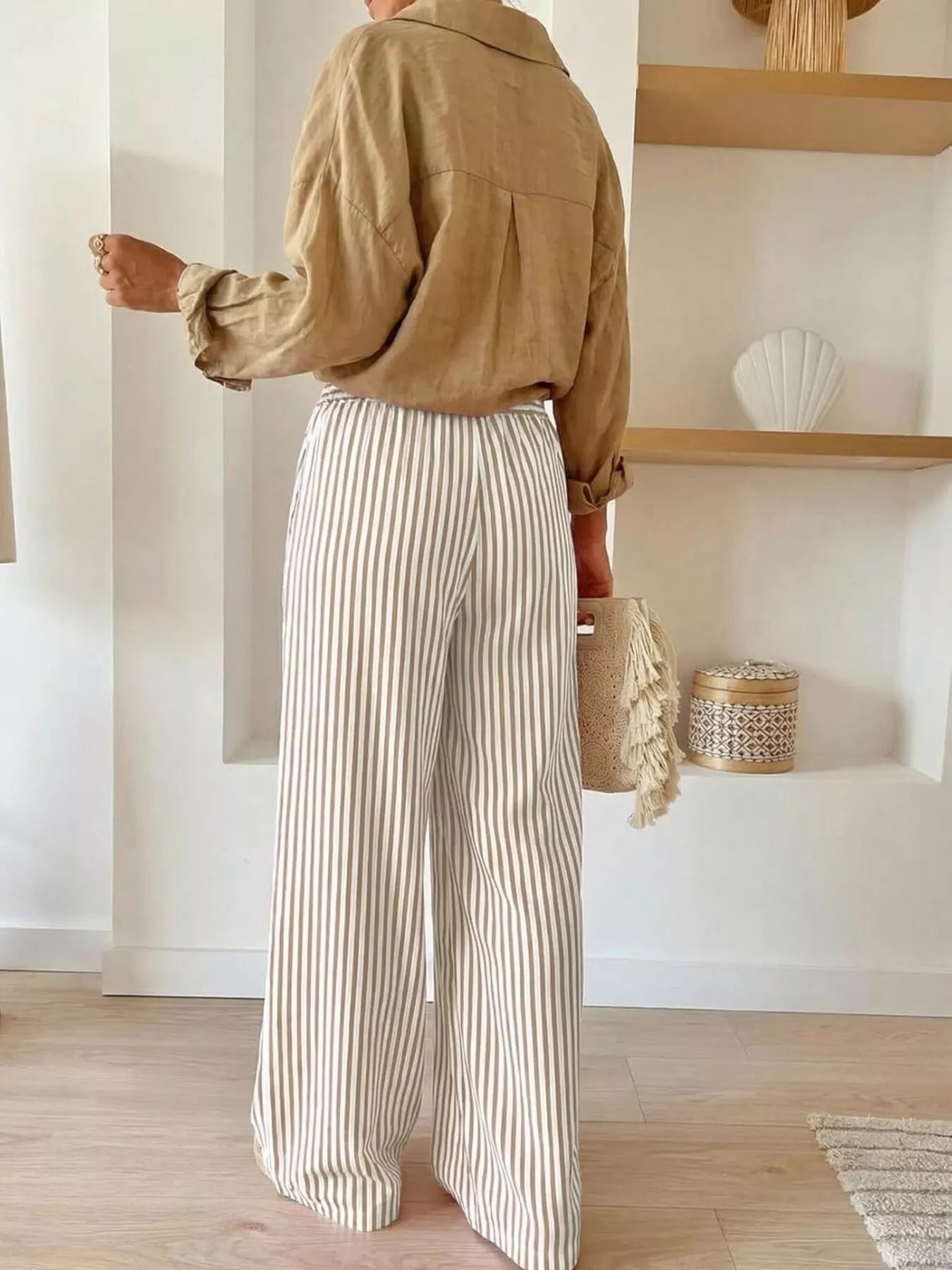 Trendsi Striped Wide-Leg Pants -