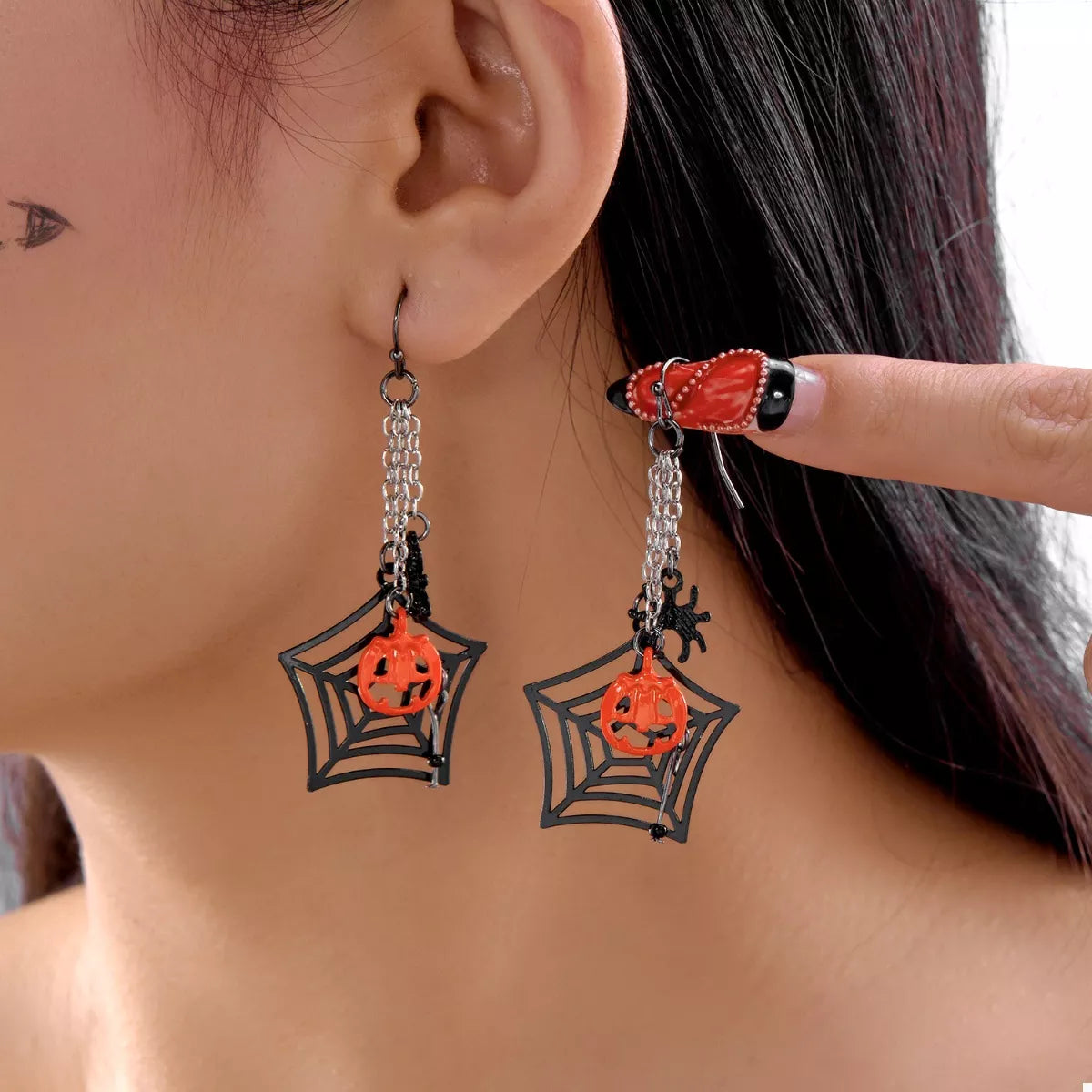 Trendsi Halloween Spider Web Earrings -