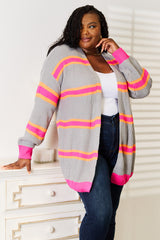 Trendsi Woven Right Ribbed Long Sleeve Cardigan -