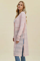 Trendsi Double Take Full Size Open Front Longline Cardigan -