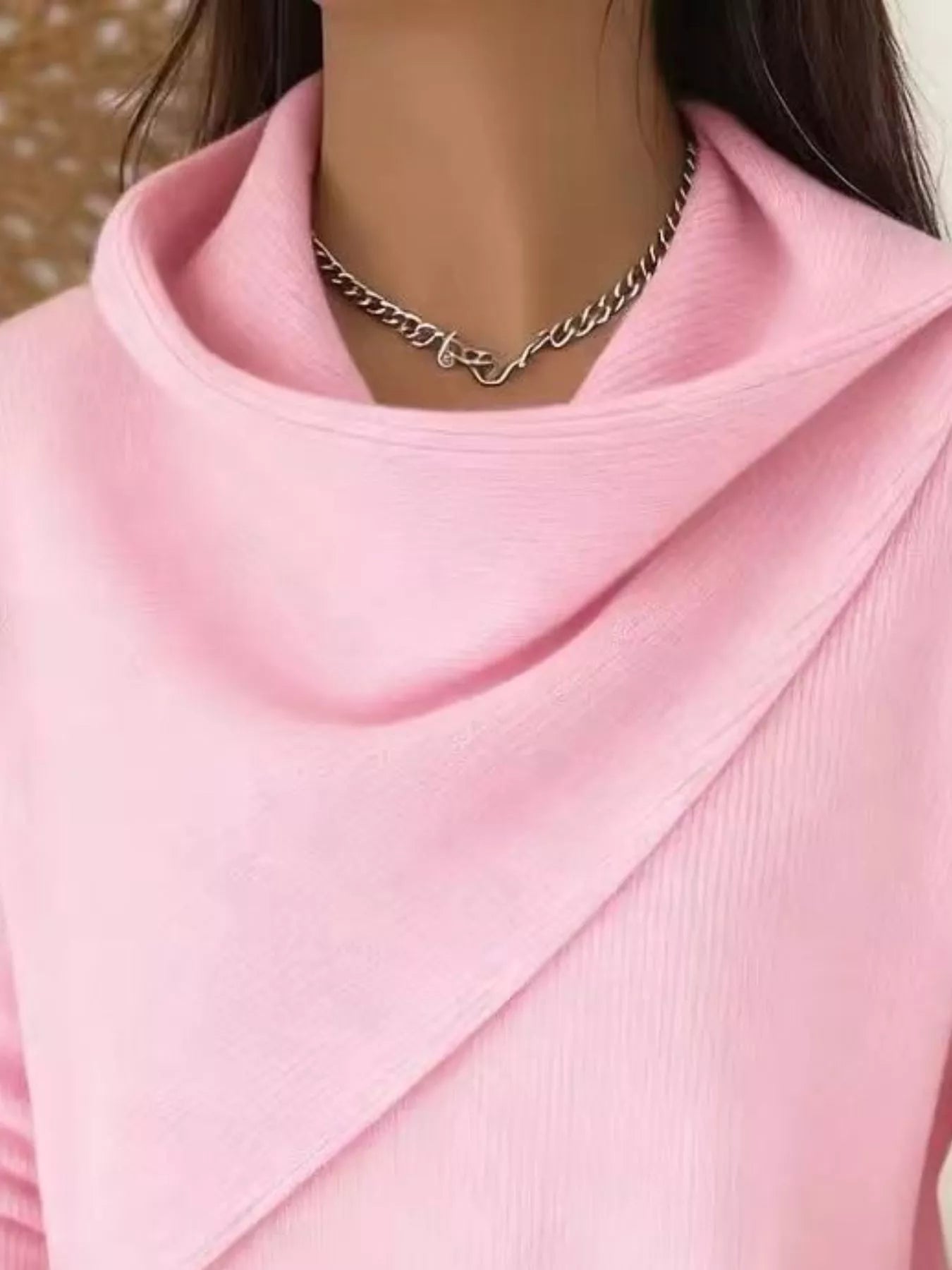 Trendsi Full Size Solid Color Cowl Neck Sweater Plus Size -