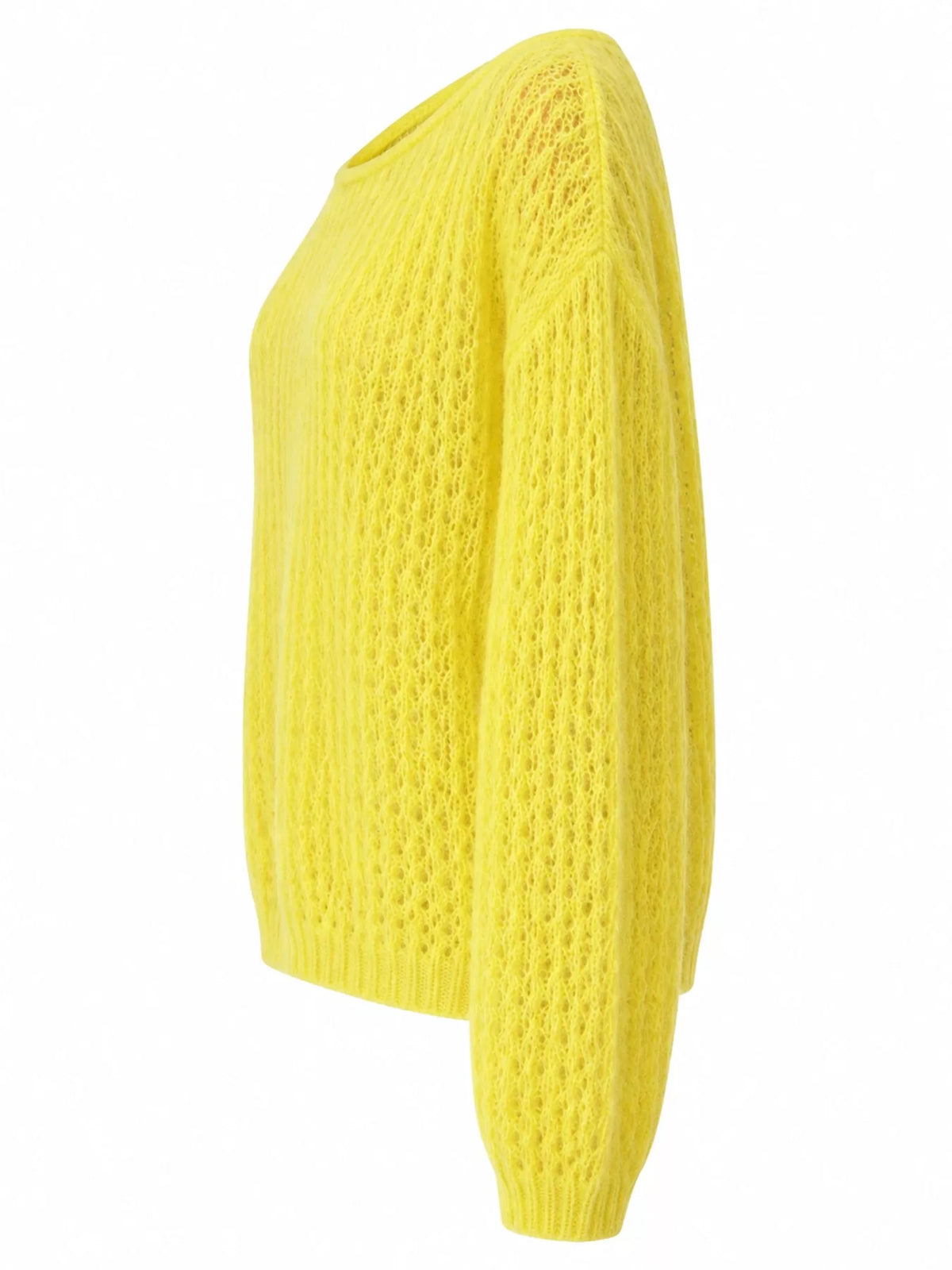 Yellow openwork knit cover-up top