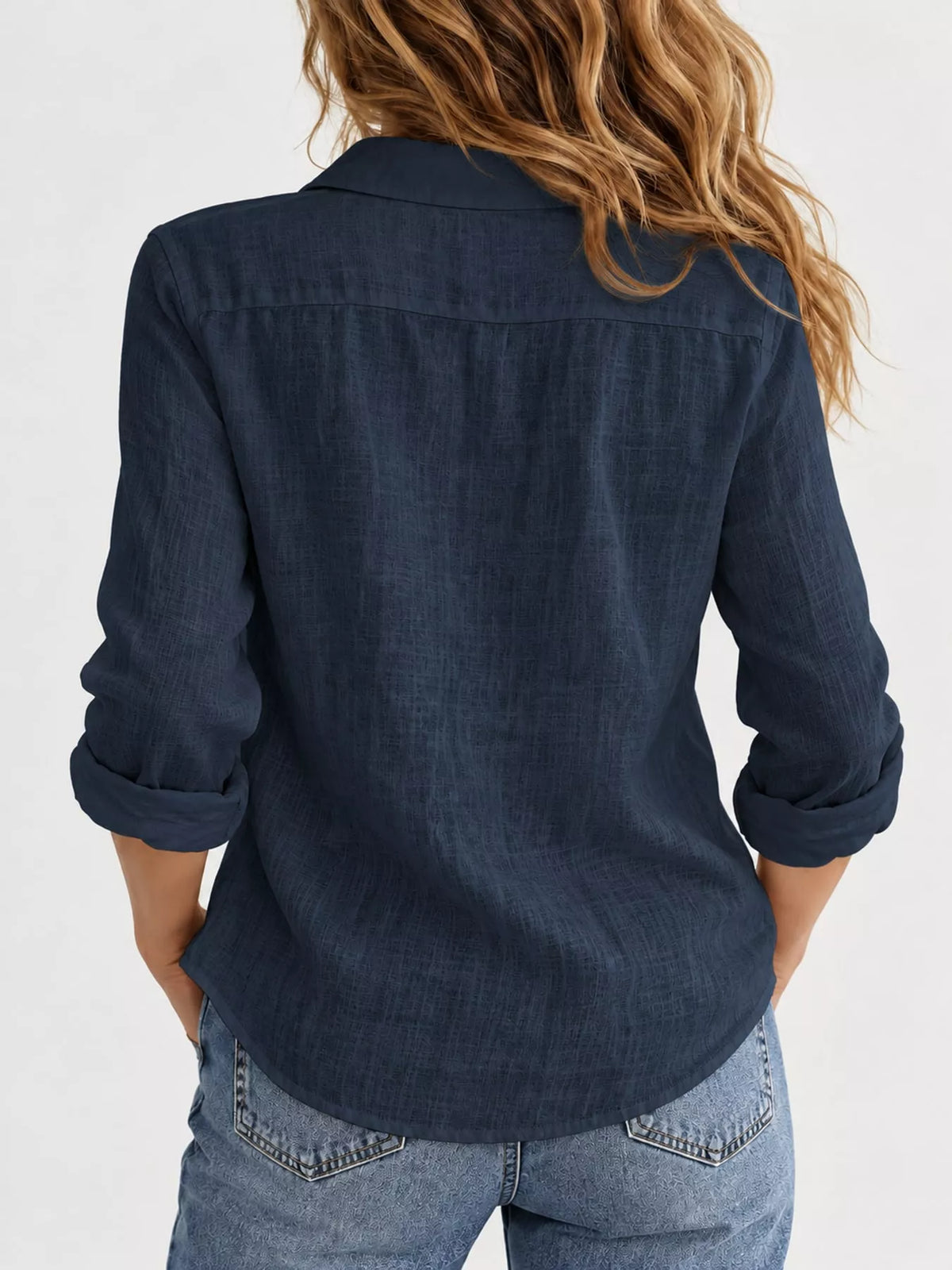 Button-Down Long Sleeve Shirt — back view