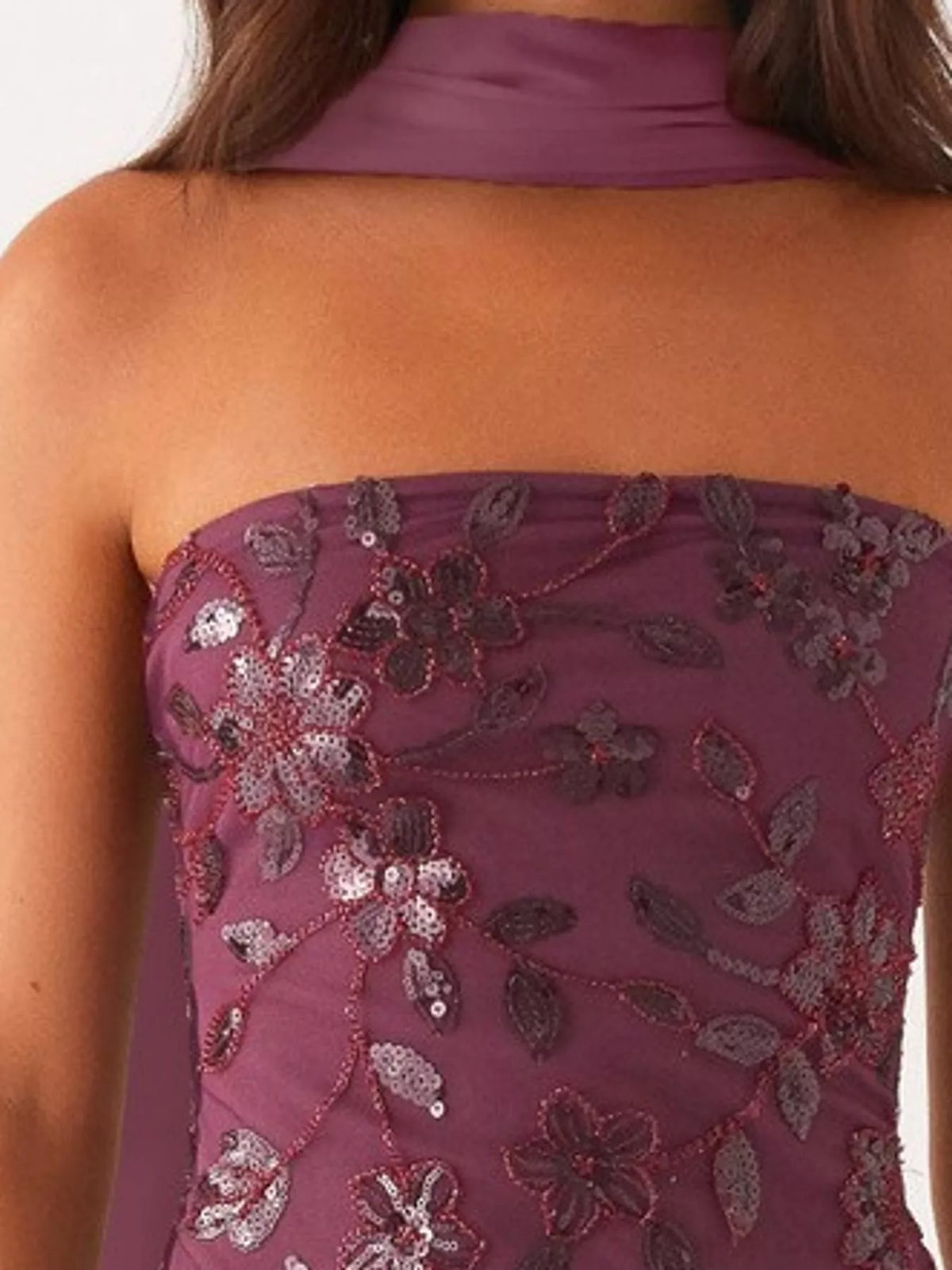 strapless mini dress, construction and design details