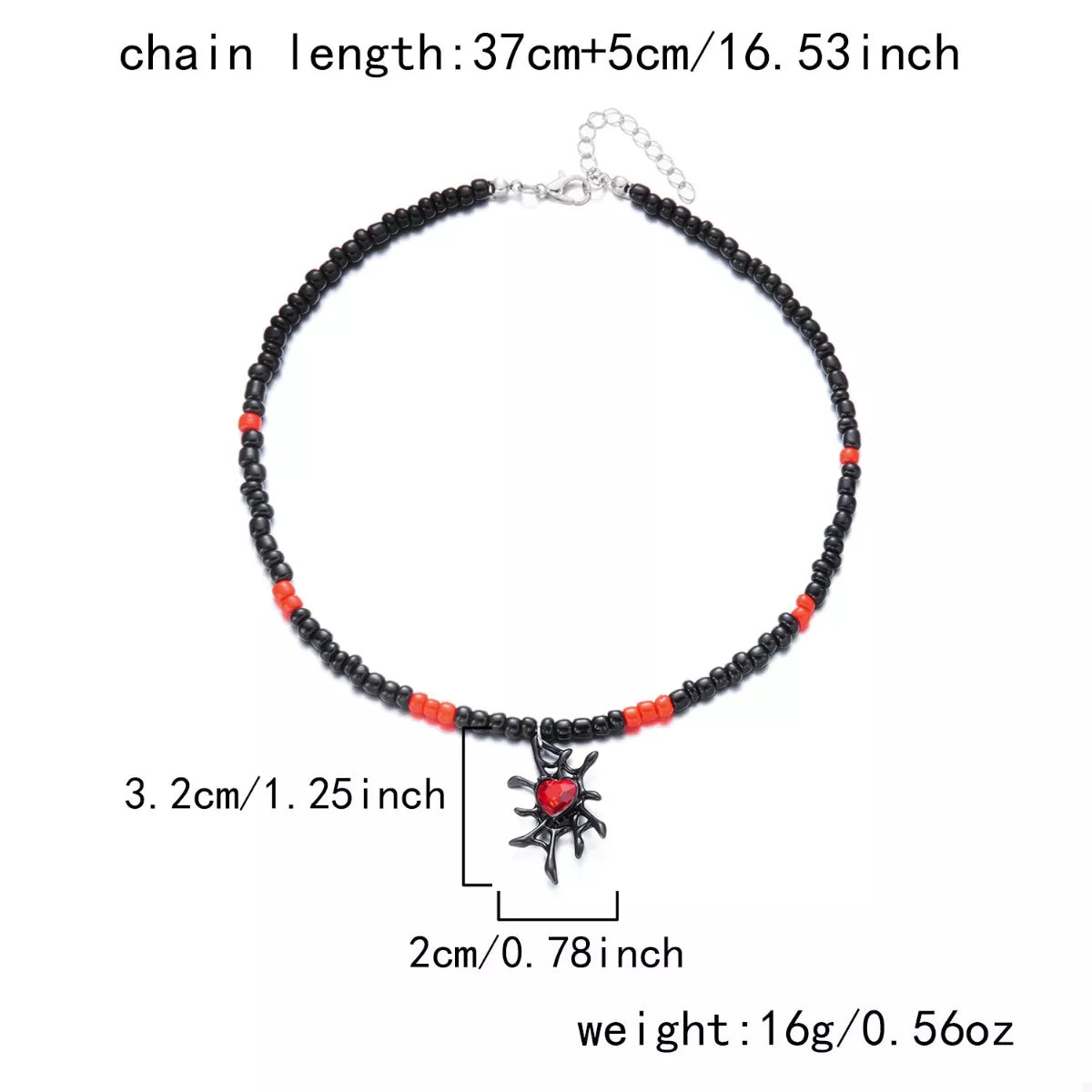 Trendsi Halloween Spider Web Beaded Necklace -