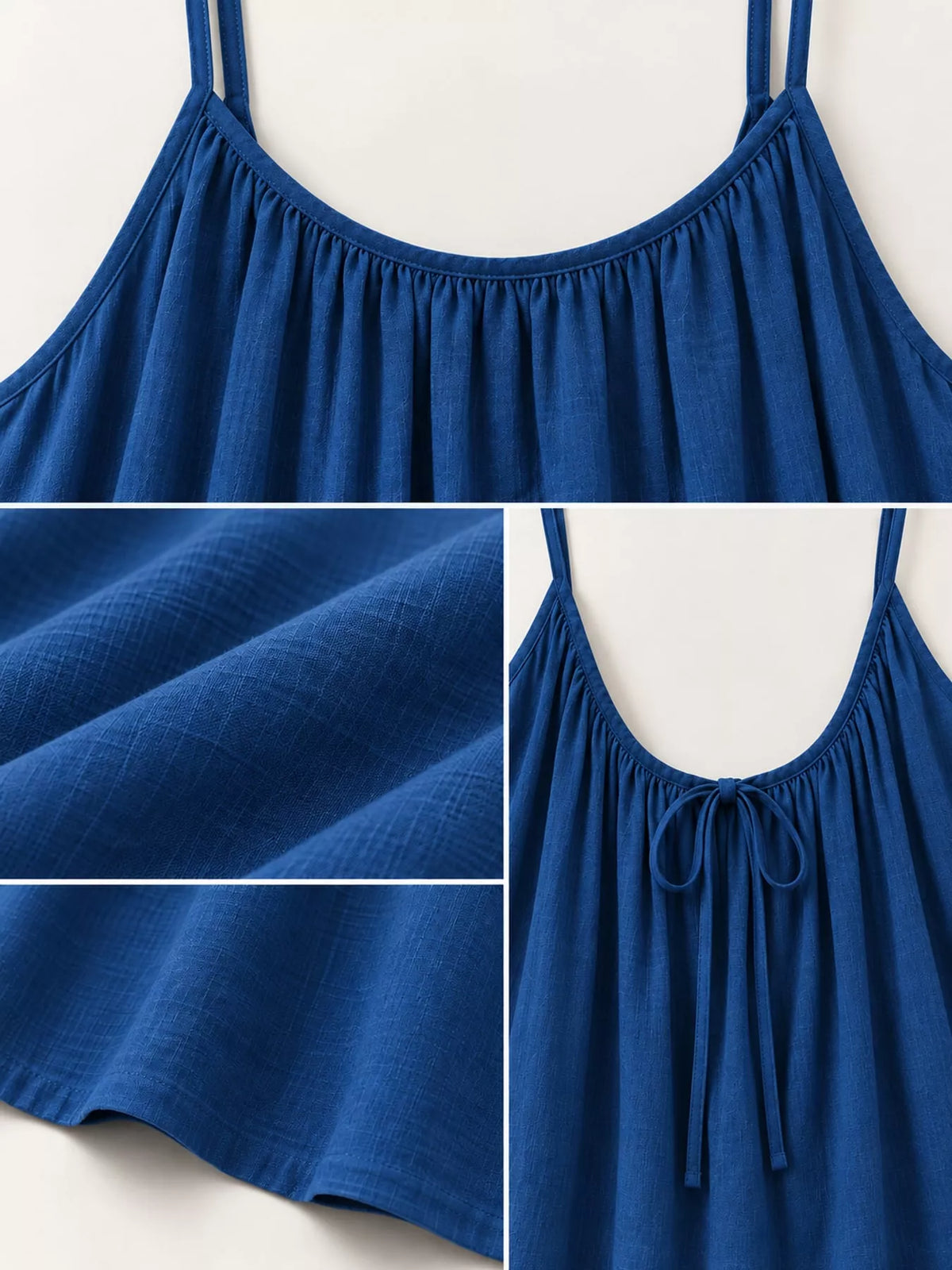 Backless Spaghetti Strap Maxi Dress — garment construction details