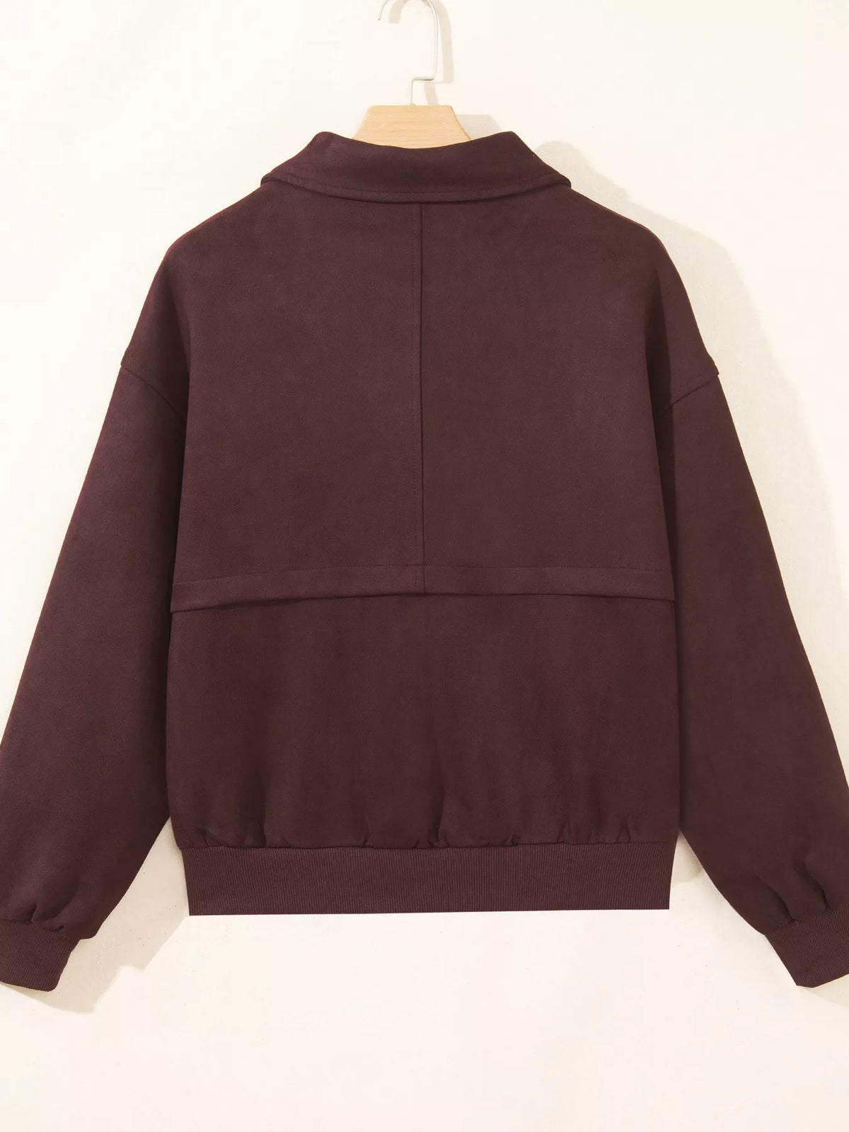 Collared Zip-Up Long Sleeve Jacket, back view