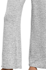Trendsi Zenana Soft Melange Hacci Elastic Waistband Lounge Pants -