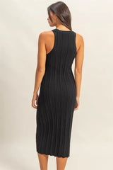 Trendsi HYFVE Round Neck Bodycon Ribbed Knit Dress - Dresses