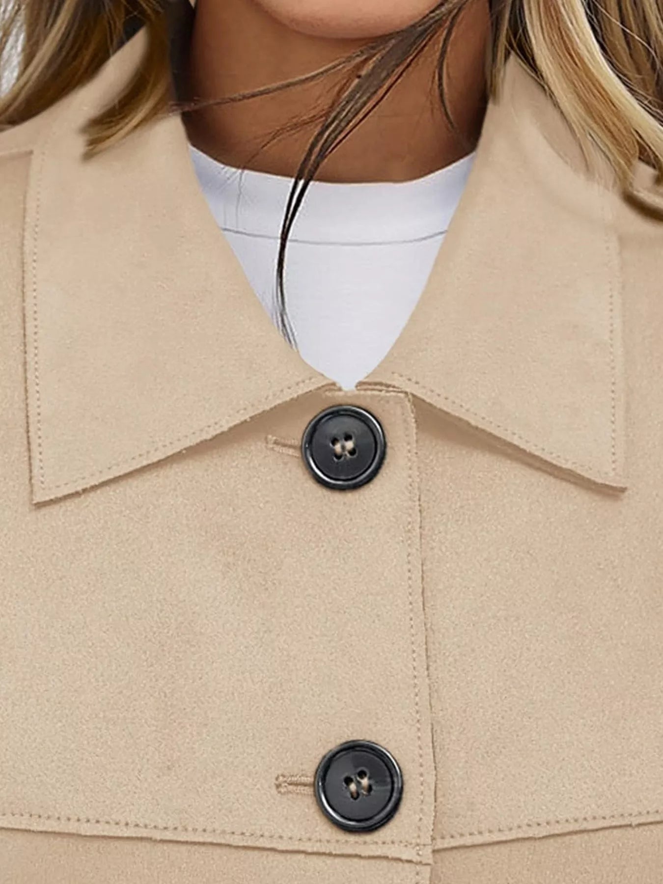 Trendsi Button-Down Cropped Jacket -