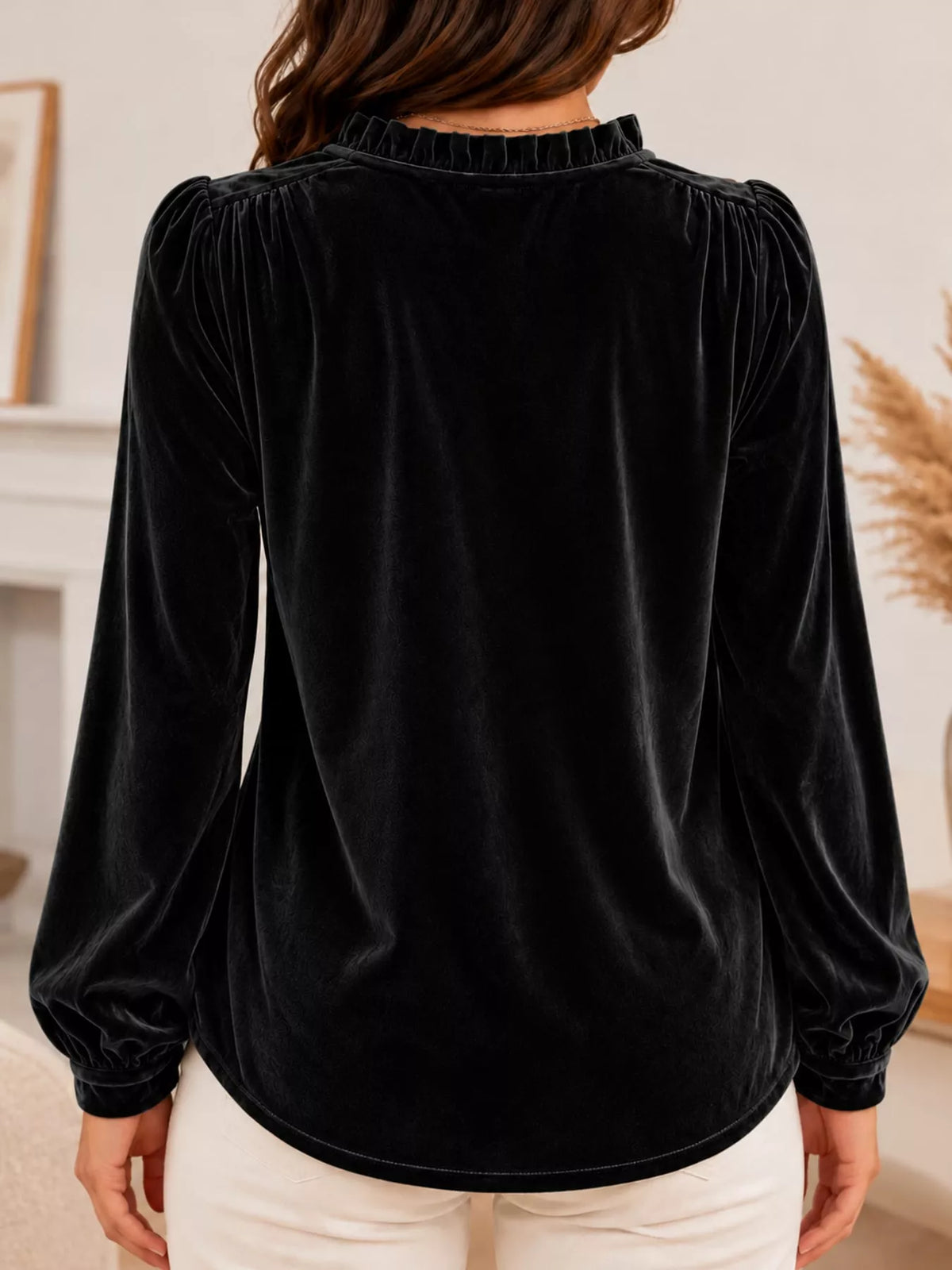 Long-sleeve blouse, back view