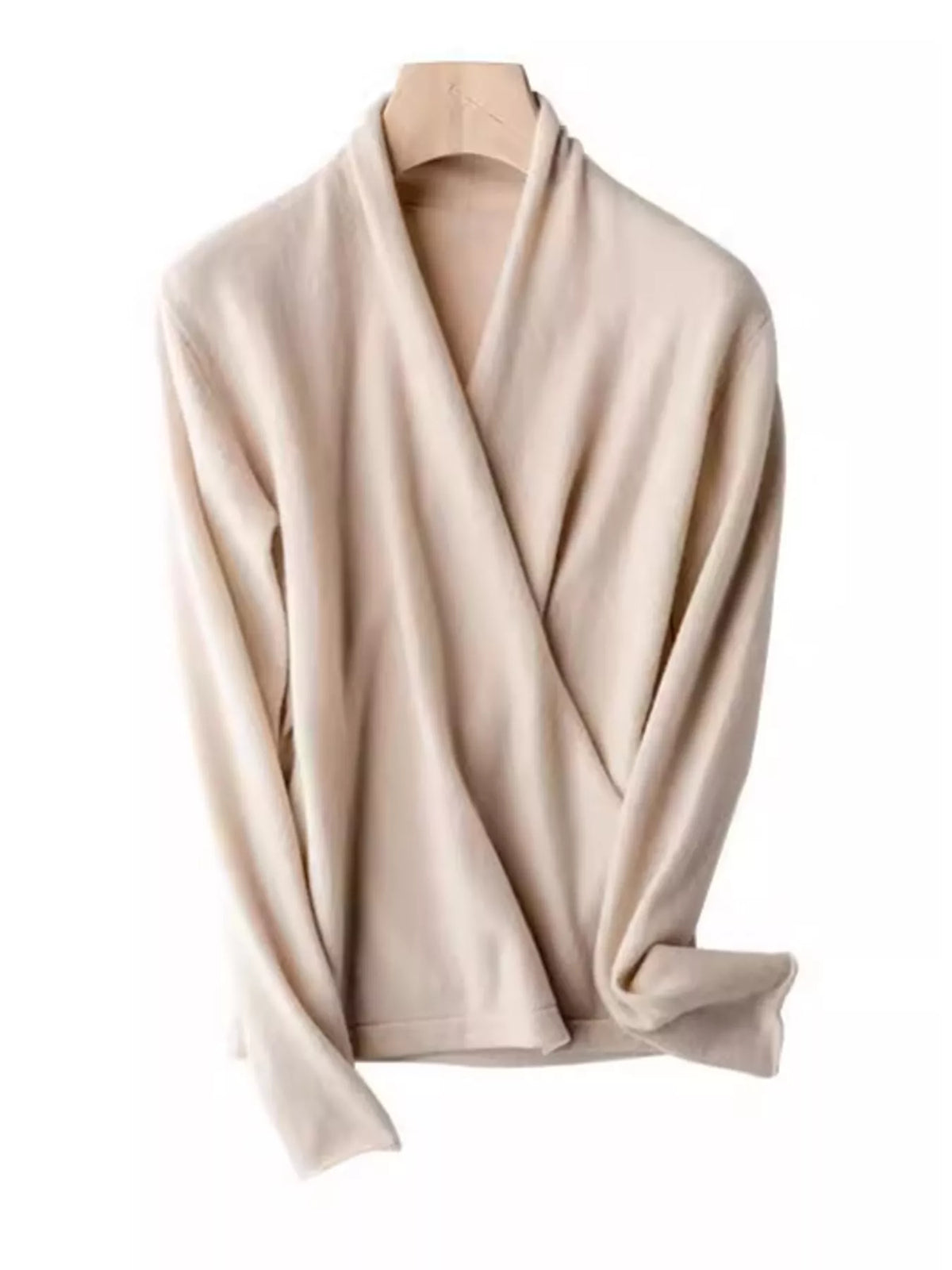 Surplice Long Sleeve Sweater — garment front