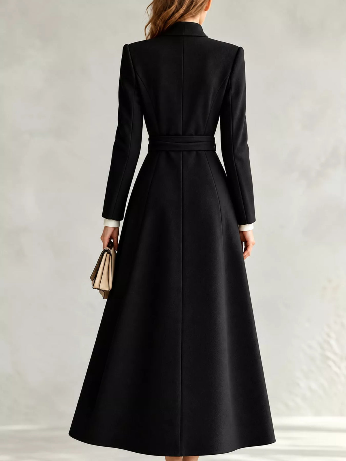 Longline Belted Trench Coat — back view