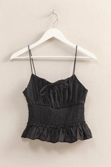 Trendsi HYFVE Poplin Smocked Waist Summery Cami Top -